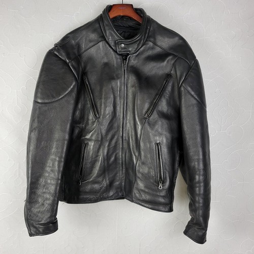 Unik Ultra Women's Motorcycle Jacket 46 Black Pebbled Leather Lined Vented Zip - Picture 4 of 22