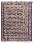 Amazing Hand Knotted Vintage Tribal Yamoud Wool Area Rug 3.9 x 2.7 Ft — photo 1