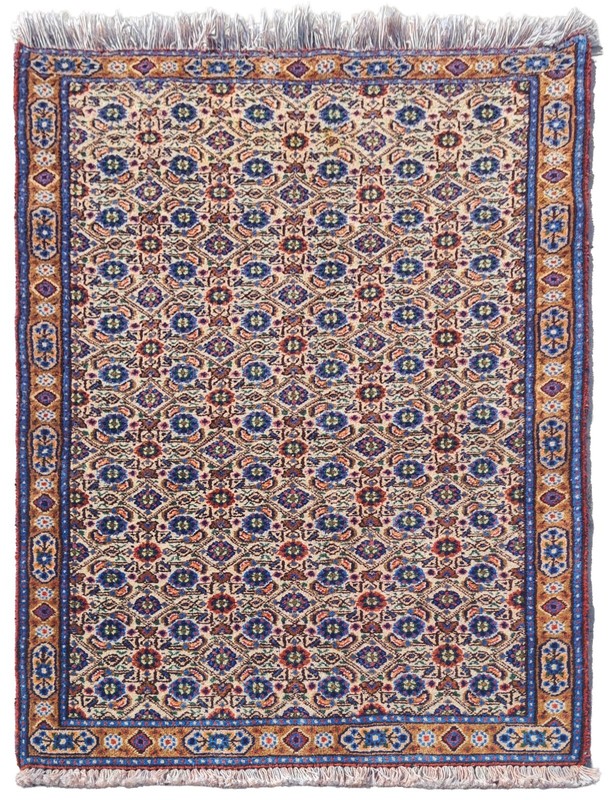 Amazing Hand Knotted Vintage Tribal Yamoud Wool Area Rug 3.9 x 2.7 Ft