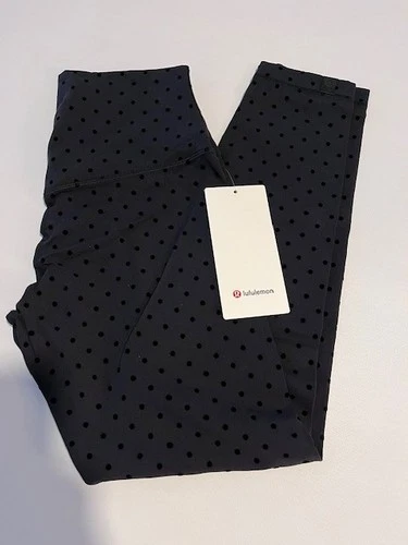 NEW LULULEMON Align 25" Pant 4 8 Polka Flock Black