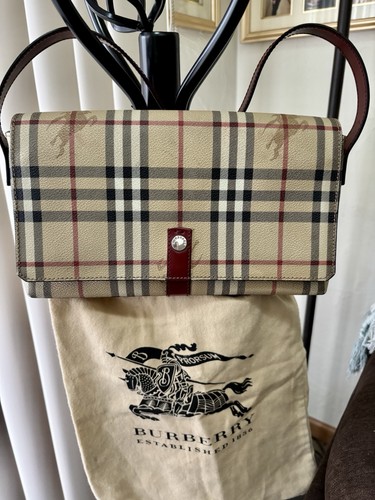 Burberry London Haymarket Check Shoulder Bag Authentic Made In Italy