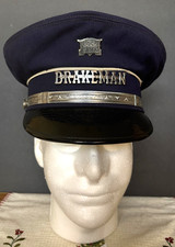 Vintage Rock Island Railroad All Wool Dark Blue Brakeman Hat/Cap w/Silvertone