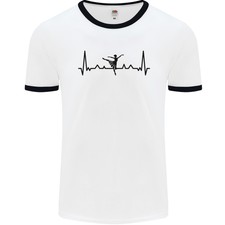 Camiseta Ringer Para Hombre De Bailarín De Ballet ECG Con Pulso