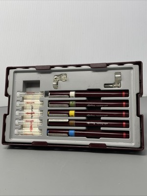 Vintage Rotring Rapidograph Technical Drawing 5 Pen Set 155415 Germany
