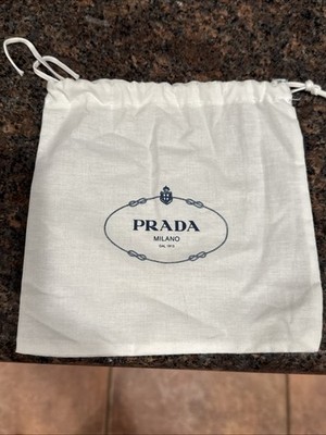New PRADA Logo Authentic Gift Small Accessory Dust Cover With Drawstring Elastic