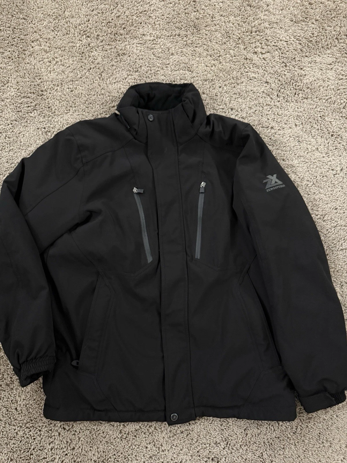 Zeroxposur Black Label Men's Full Zip Puffer Jacket Mens Size M Pocket Zip Ski