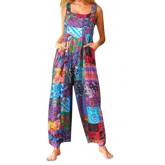 Himosyber Multicolor Patchwork Jumpsuit Loose Boh… - image 13