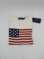 Polo Ralph Lauren American Flag Cotton Sweater Women Small