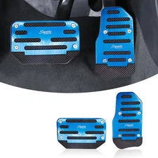 2 PCS Car Brake Pedal, Non-Slip Accelerator Pedal Kit, Aluminum Alloy Blue