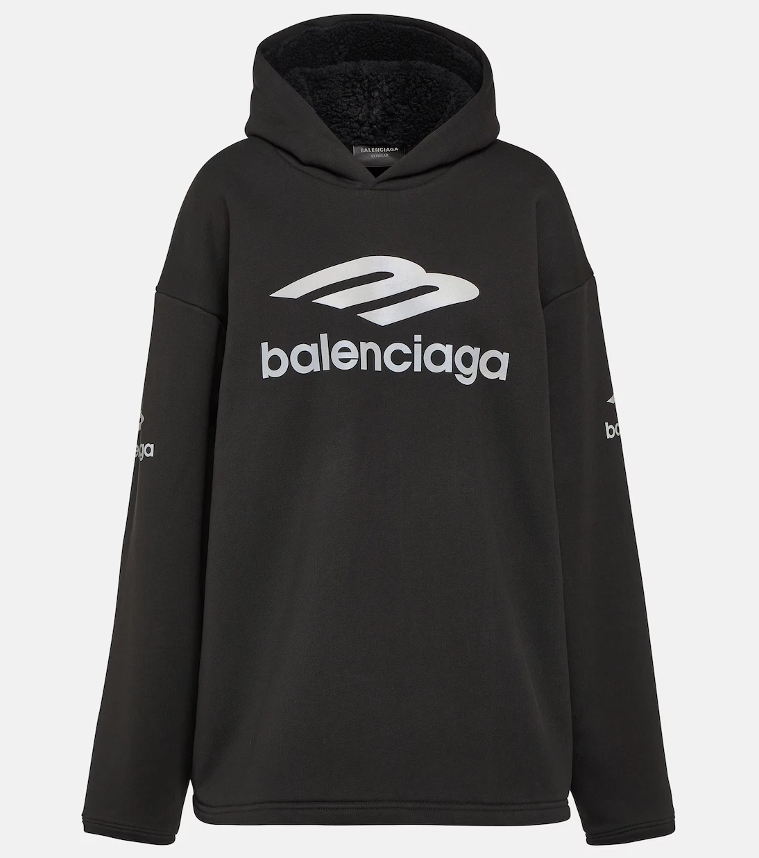 Men’s 3B Sports Icon Black Oversized Cotton Fleece Hoodie for Jacket Winter