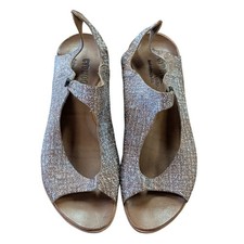 CYDWOQ Vintage Bronze Flat Slingback Sandals Size 41
