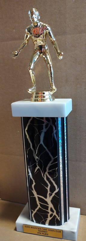 Vintage Wrestling Trophy Marble Base Plastic Top 13” Echo Mt Take Down Club