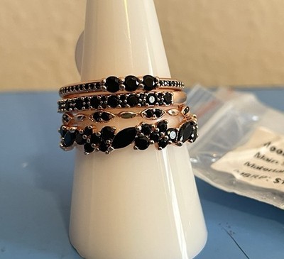 Bomb Party Ring Delicates Moons Breath Over Sleeping Fields Black Onyx Sz 9 BORG