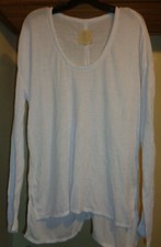 CHASER USA MADE WHITE WAFFLE KNIT OVERSIZED LONG SLEEVE TOP NEW XS/S