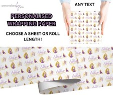 Personalised Rapunzel Theme BIRTHDAY Gift Wrapping Paper Red Roll or Sheet