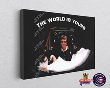 Scarface World Is Yours Al Pacino My Word Canvas Print Art Home D&eacute;cor Wall