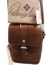 Patricia Nash Zeva Distress Vintage Leather Crossbody Wallet, Cognac, NWT