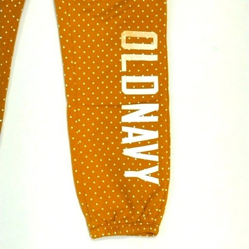OLD NAVY Girls XL Sweatpants Large Leg Logo Gold White Pockets Lounge Comfort - Picture 4 of 7