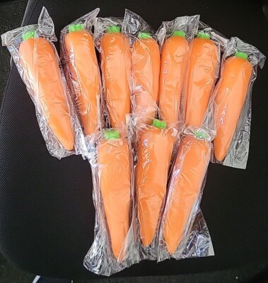 Easter 10 pack ABC Stretchy Carrot Stress Toy 7 inch 9oz.