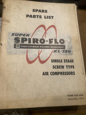 SPIRO-FLO AIR COMPRESSOR OPERATION INGERSOLL-RAND MODEL 750 | eBay