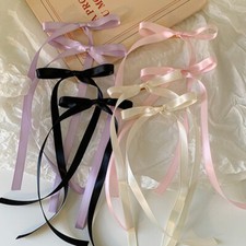 Korean Style Ribbon Bow Hair Clip Long Tassel Hairpin Sweet Lovely Headwe-lg