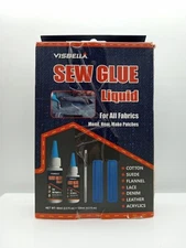 Visbella Sew Glue Liquid Kit,Fabric Glue That Quickly Mends,Alters,Hems&Embellis