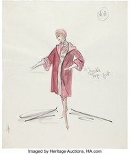 8x10 Print Kay Thompson Funny Face Edith Head Wardrobe Sketch