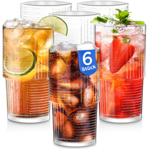 CONCEPT lot de verres 6 pièces 400 ml verres à boire Geriffelt pour eau cocktail jus - Photo 1/7