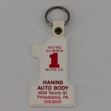 Youre #1 with Us Hanins Auto Body Advertising Keychain - Philadelphia, PA