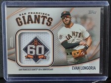 2020 Topps 60 Years Commemorative Jumbo Jersey Sleeve Patch Evan Longoria