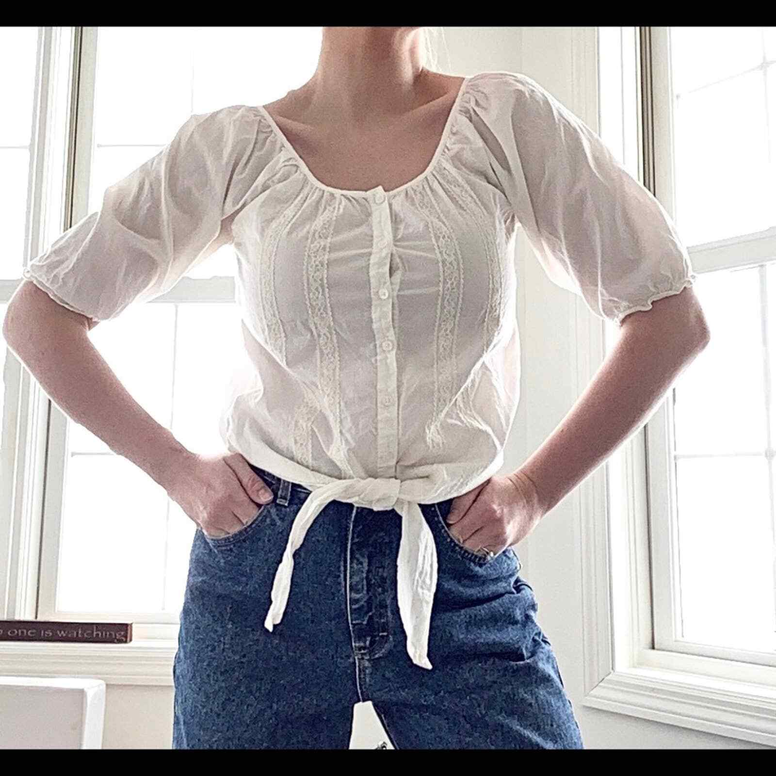 button up peasant blouse