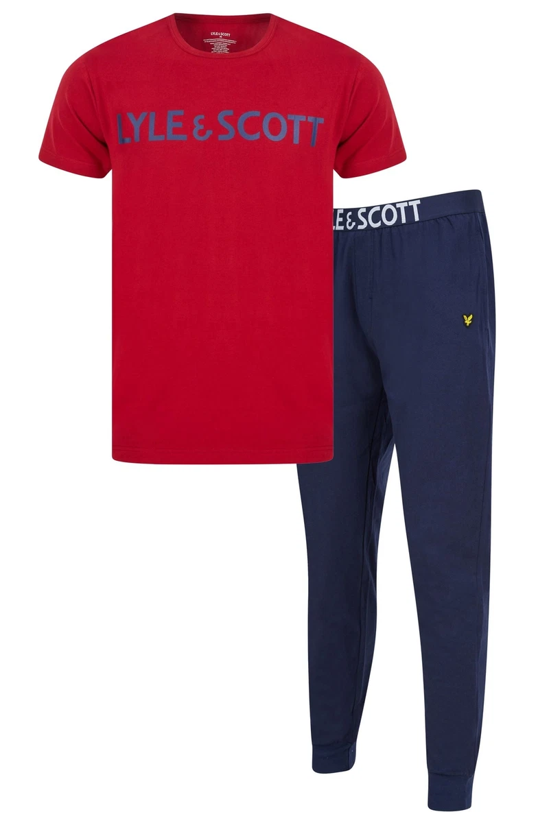 Lyle Scott Blue Eric Loungewear Logo T Shirt Pant Set eBay