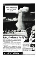 1939 Bell  Howell Filmo 8 Camera Vintage Color Print Ad Video Movie Ephemera
