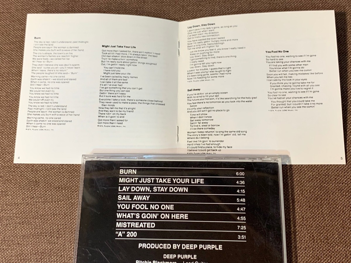 DEEP PURPLE Burn JAPAN 24k GOLD CD WPCR-10194 w/ PS BOOKLET DEEP PURPLE Burn JAPAN 24k GOLD CD WPCR-10194 w/ PS BOOKLET