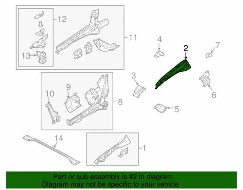 Riel superior derecho 8A4Z16154A Flex Lincoln Limited MKT 2009-2018 NUEVO OEM Foto 2 de 3