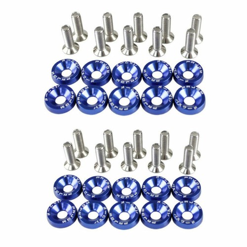 20PCS JDM Billet Aluminum Fender Bumper Washer Bolt Engine Bay Dress Up Kit M6 - Foto 15 di 18