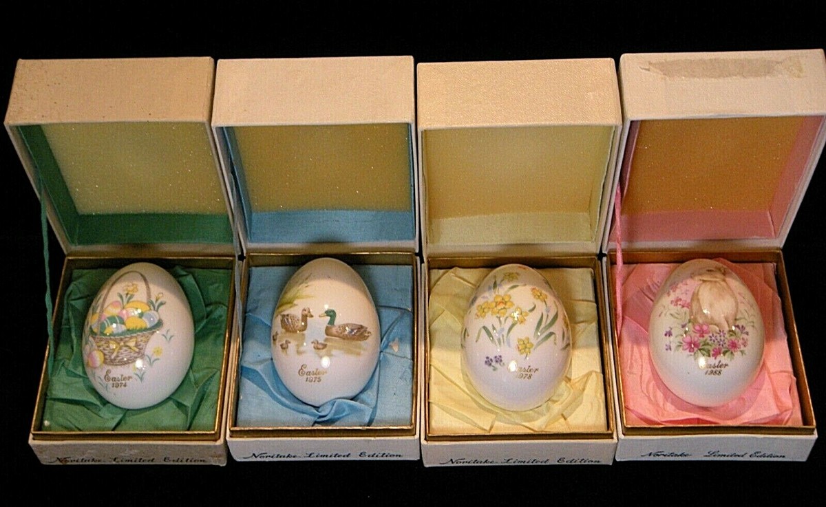 ２個セット　★Noritake／ノリタケ★　Easter Egg　イースター VINTAGE NORITAKE BONE CHINA EASTER EGGS JAPAN 1971-72-73-74