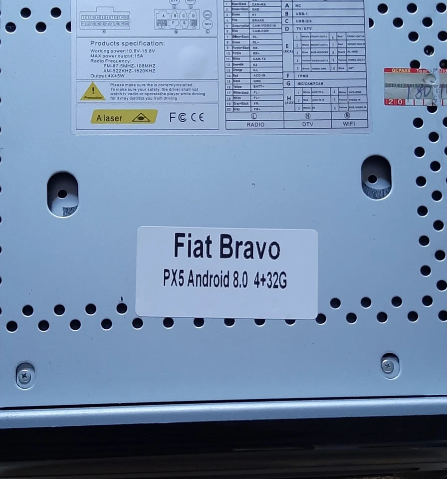 Navigatore Android 8.0 4×32gb per Fiat Bravo dal 2007 in poi COMPRESI ACCESSORI - Immagine 3 di 4