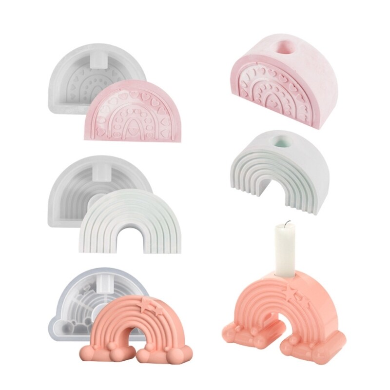 Arched Epoxy Resin Candlestick Silicone Mold Nonstick