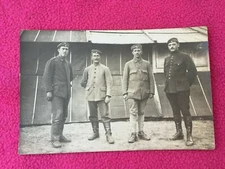 RPPC antique MILITARY vintage POSTCARD men in UNIFORM soldier WAR barrack 