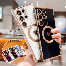 For Samsung Galaxy S25 Ultra S24 S23 S22 S21 Shockproof Mag Safe Plating Case