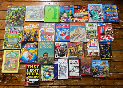 Lot Of 27 Children s Kids Books Lego I Spy Wild Things Giving Tree Scooby TMNT