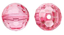 100 Grams 20 Acrylic PINK 20mm Faceted Round Beads with 2-3mm Hole