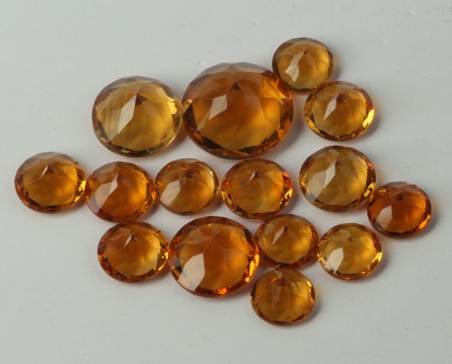 Natural AAA Citrine Cut Faceted Round Loose Gemstone For Making All Type Jewelry - Picture 2 of 13