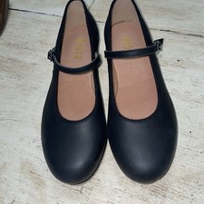 Bloch Children's Girl's Tap-On Leather Tap Dance Shoes Size 8 Black