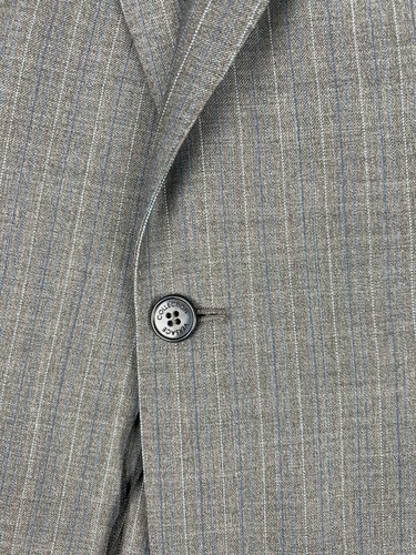 NWT VERSACE COLLECTION Gray Pinstripe 2 Button Wool Suit 40L (EU 50) - Picture 7 of 24