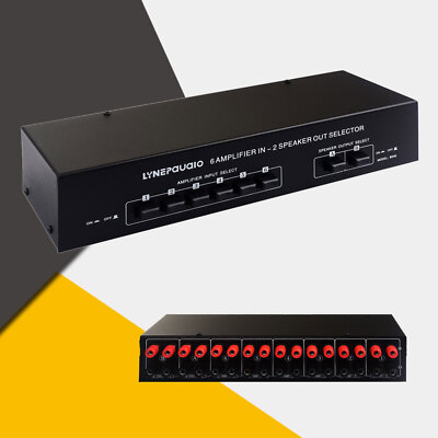 B046 Passive Power Amplifier Selector Speaker Switch Lossless 6 Amp In 2 Out New