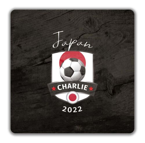 Personalisierter Untersetzer Japan Fußball WM Schild Geschenk - 9 cm x 9 cm - Bild 1 von 11