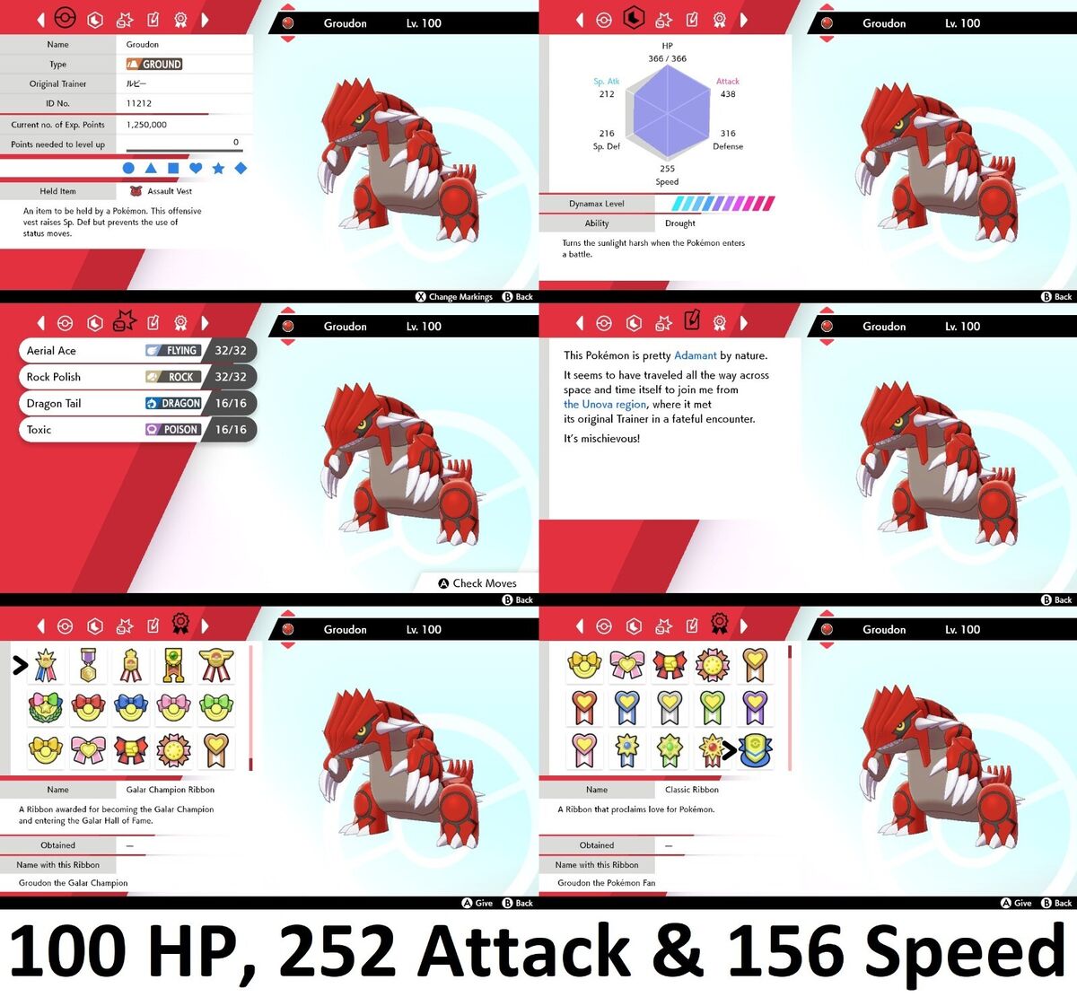 Pokemon Sword and Shield Shiny Groudon 6IV-EV Trained – Pokemon4Ever