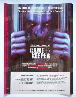 Game Keeper Virgin Comics 2007 Guy Ritchie Trade Print Magazine Ad Poster ADVERT